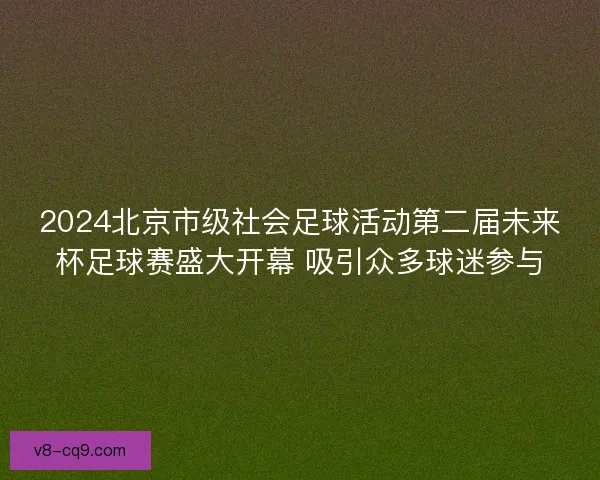 2024北京市级社会足球活动第二届未来杯足球赛盛大开幕 吸引众多球迷参与 2024北京市级社会足球活动第二届未来杯足球赛盛大开幕 吸引众多球迷参与