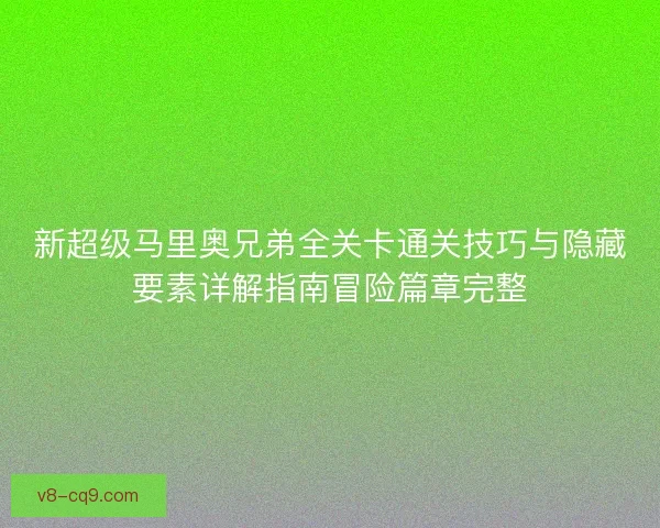 新超级马里奥兄弟全关卡通关技巧与隐藏要素详解指南冒险篇章完整